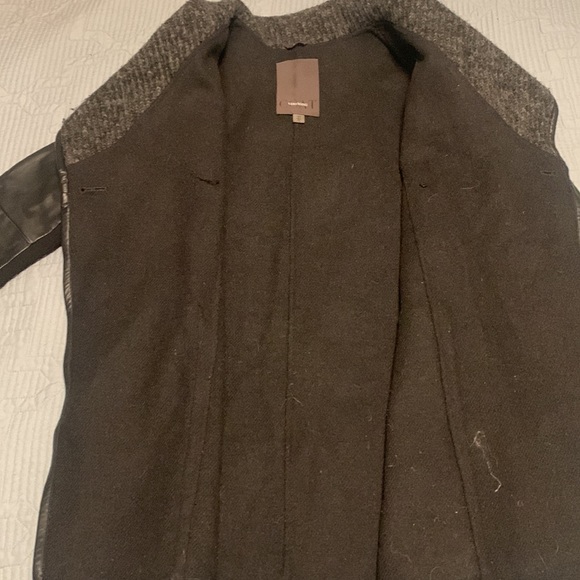 Vera Wang wool and faux leather coat, XS - Picture 3 of 4